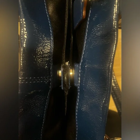 Coach Patent Leather Ashley Carryall in Cobalt Blue - Picture 8 of 12